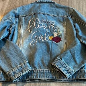 Charming Kids Denim Jacket with Floral Embroidery